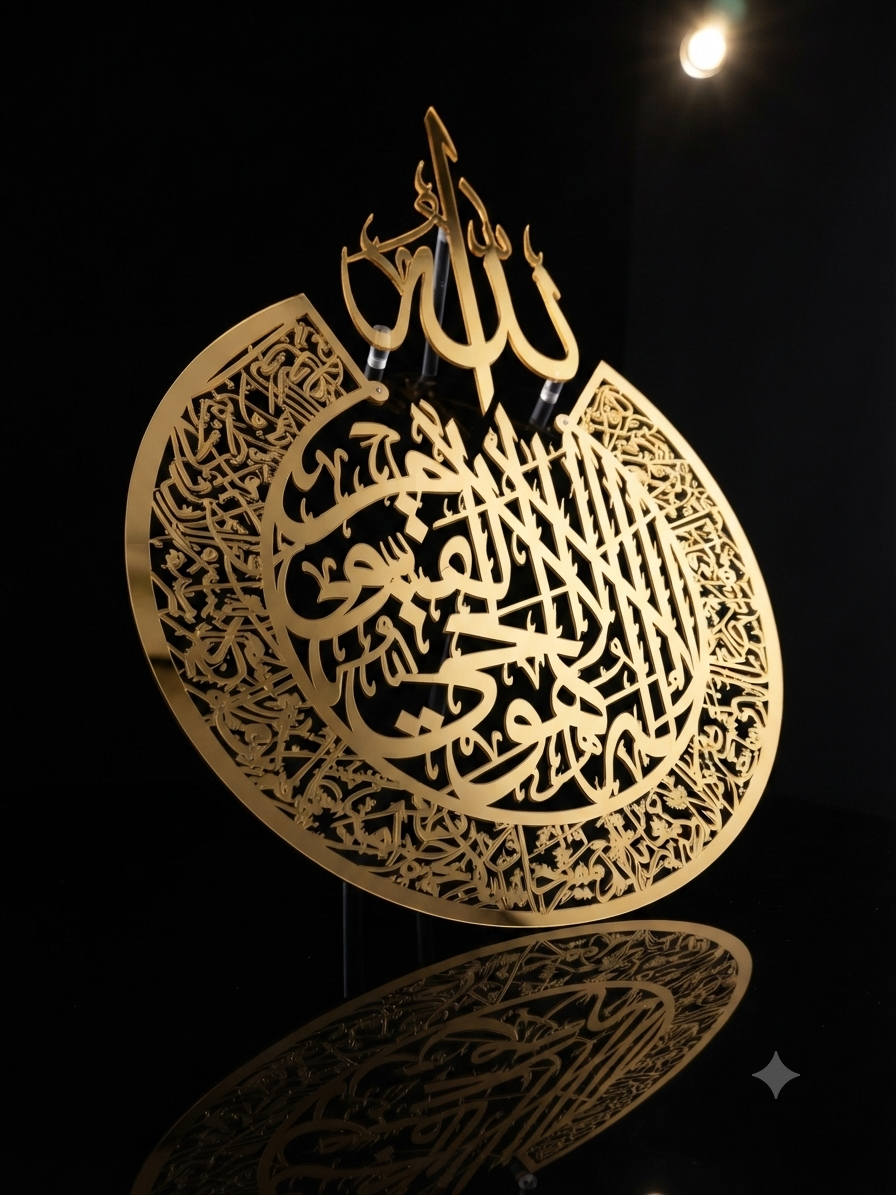 Ayatul Kursi acrylic- Islamic Wall Art, Shiny | Baqarah